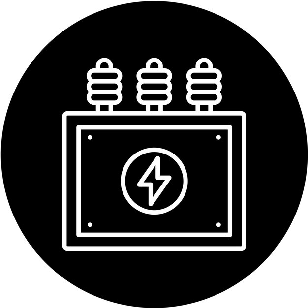 Vector Design Power Transformer Icon Stijl