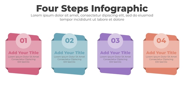 Vector vector design presentation template with 4 steps