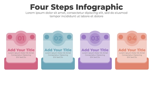 Шаблон презентации векторного дизайна с 4 шагами