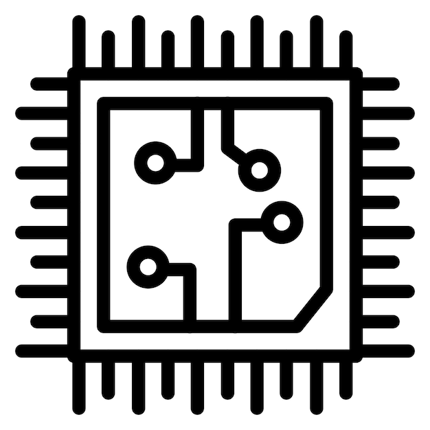 Вектор Стиль иконки векторного процессора