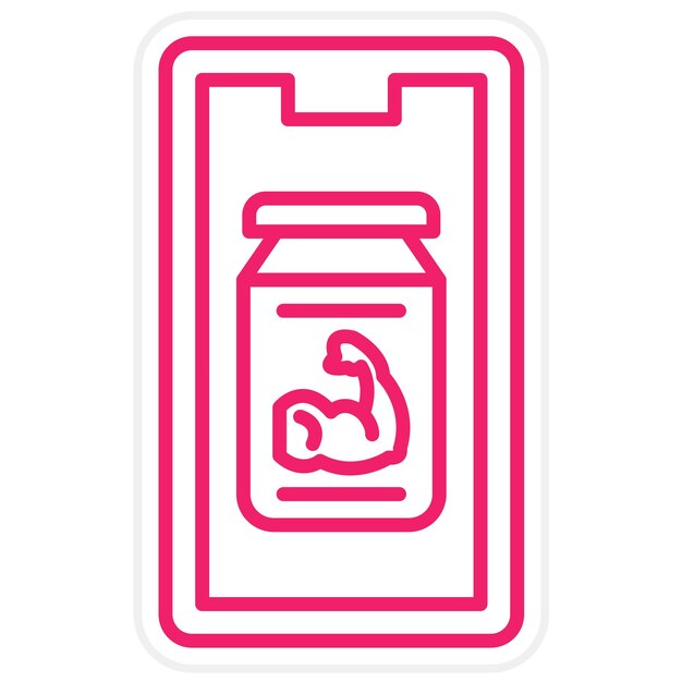 터 디자인 단백질 파우더 아이콘 스타일
