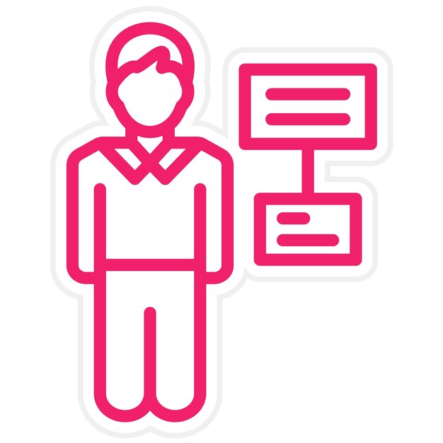 Vector Design Queue Planner Icon Stijl