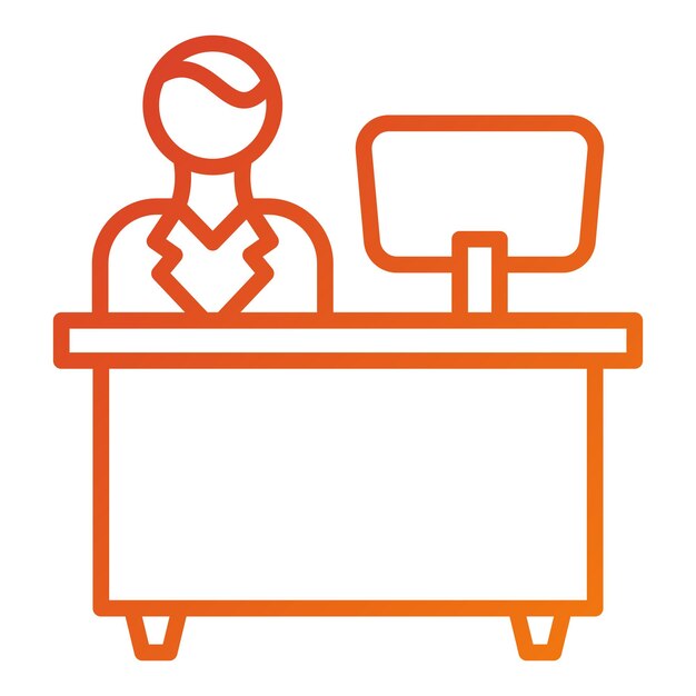 Vector vector design reception desk icon style