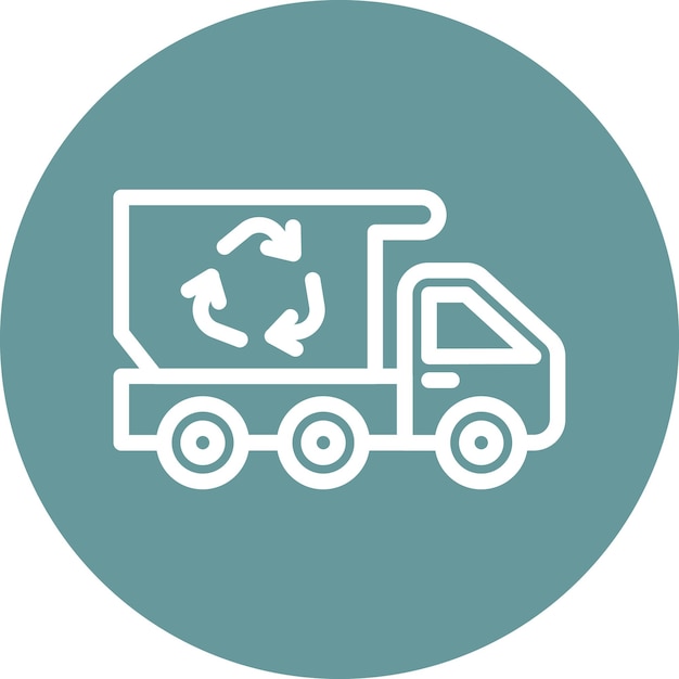 Vector Design Recycling Truck Icon Stijl