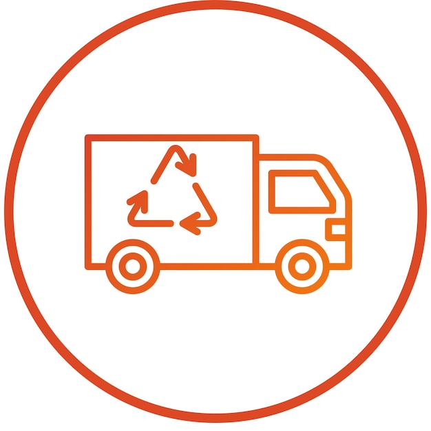 Vector Design Recycling Truck Icon Stijl
