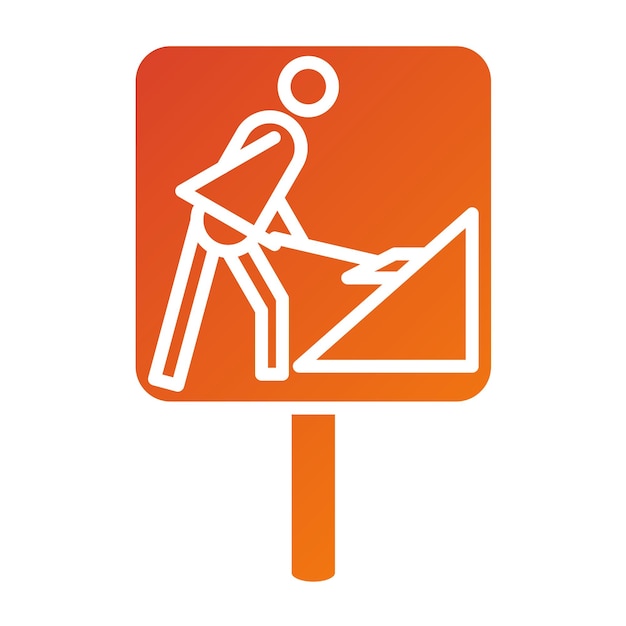 Vector Design Roadworks Icon Style (Vectorontwerp Icon stijl)