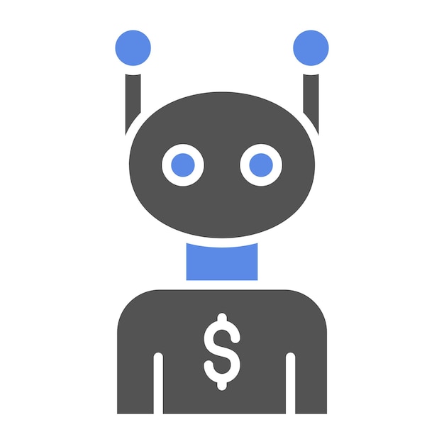 Vector Design Robot Advisor Icon Stijl