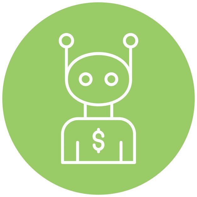 Vector Design Robot Advisor Icon Stijl