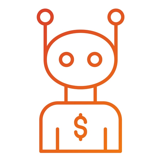 Vector Design Robot Advisor Icon Stijl