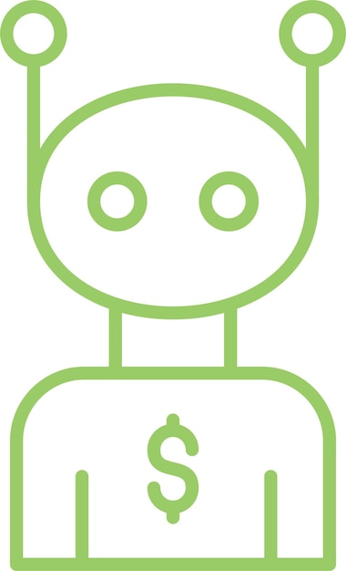 Vector Design Robot Advisor Icon Stijl