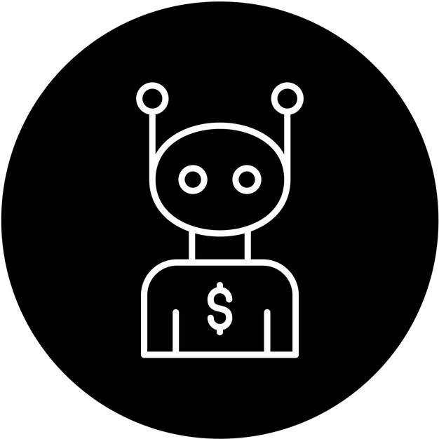 Vector Design Robot Advisor Icon Stijl