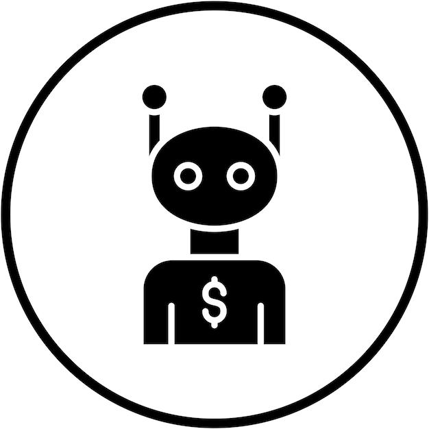 Стиль иконки советника робота векторного дизайна