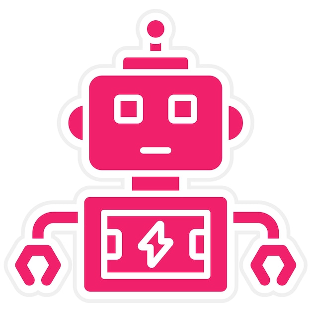 Vector Design Robot Battery Icon Stijl