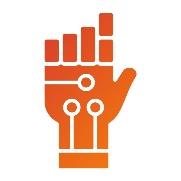 Vector Design Robot Hand Icon Stijl