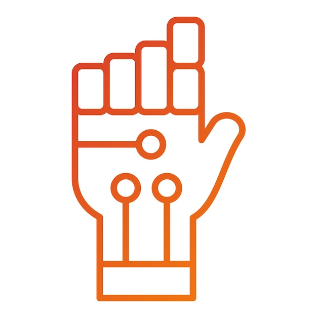 Vector Design Robot Hand Icon Stijl