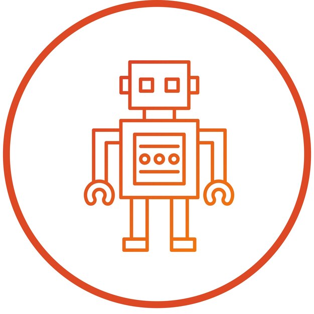 ベクトルデザイン ロボット アイコン スタイル
