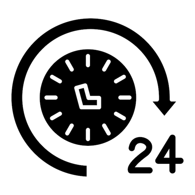 Vector Design Round The Clock Icon Style