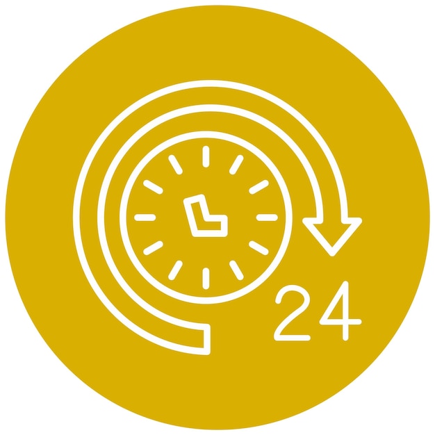 Vector Design Round The Clock Icon Style