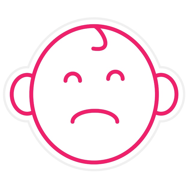 Векторный дизайн Sad Baby Icon Style