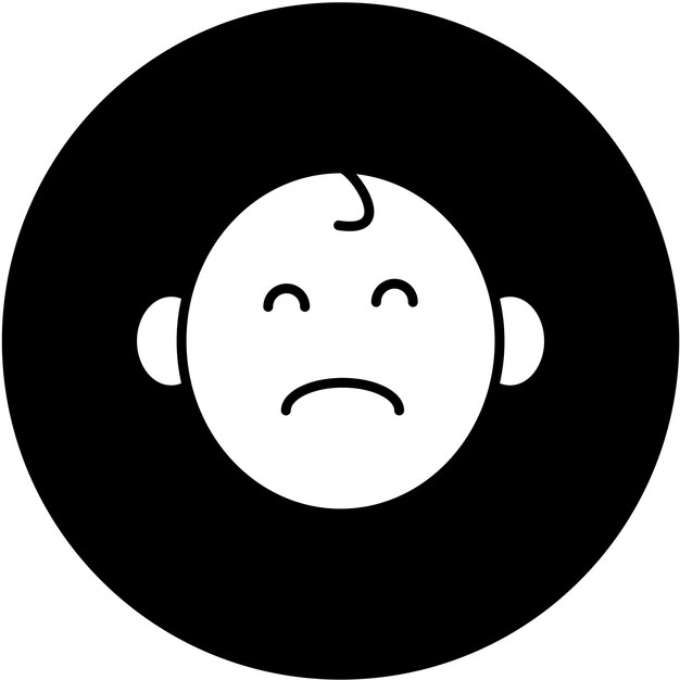 Vector vector design sad baby icon style