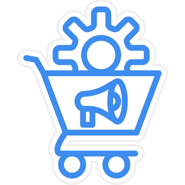 Vector Design Sales Automation Icon Style (Vectorontwerp voor verkoopautomatisering)