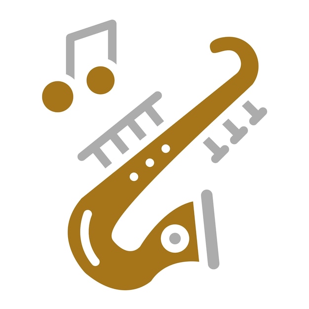 Vettore stile di icona del sassofono a disegno vettoriale