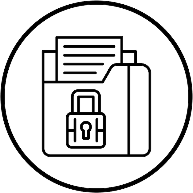 Векторный дизайн защищенного стиля иконки папки