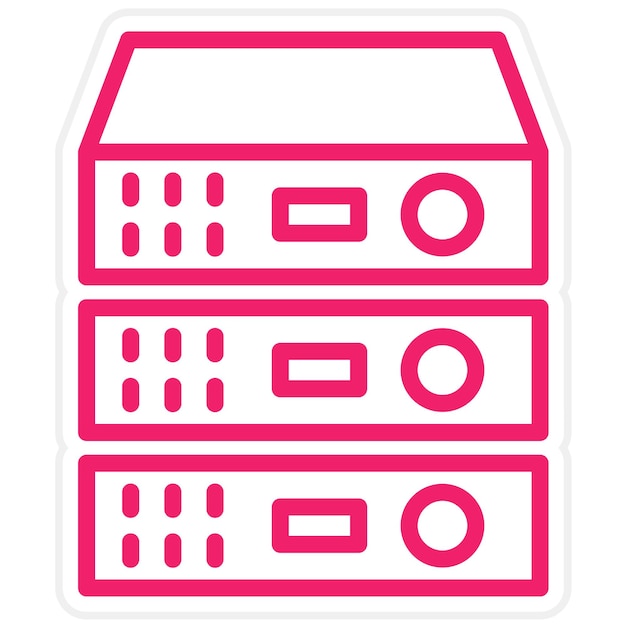 Vector Design Server Chassis Icon Stijl