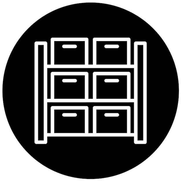 Vector Design Shelving System Icon Style