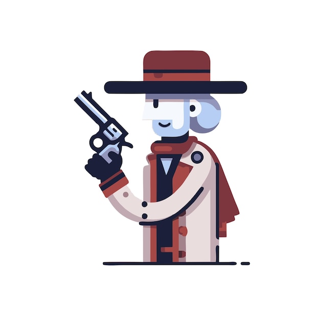 Vector design of a sheriff holding a gun