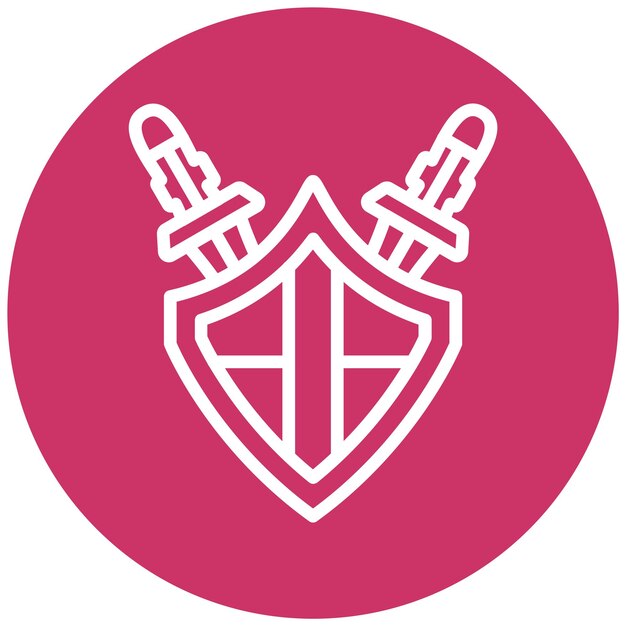 Vector Design Shield Sword Icon Style