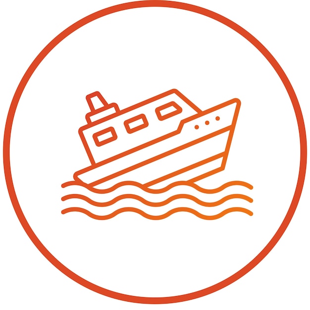 Vector Design Ship Sinking Icon Stijl