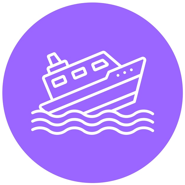 Vector Design Ship Sinking Icon Style