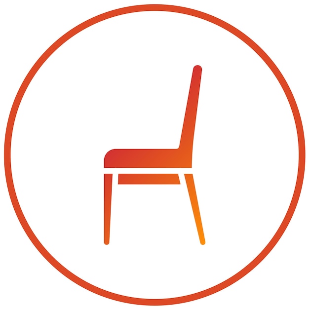 Vector Design Side Chair Icon Style (Vectorontwerp Icon stijl)