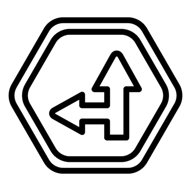 Vector Design Side Road Left Icon Style