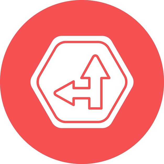 Vector Design Side Road Left Icon Style