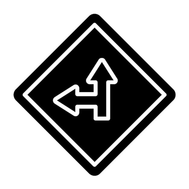 Vector Design Side Road Left Icon Style