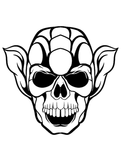 vector design skull head illustration