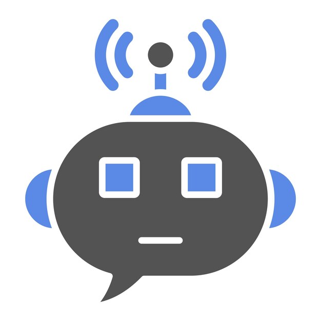 Vector Design Smart Chat Bot Icon Stijl