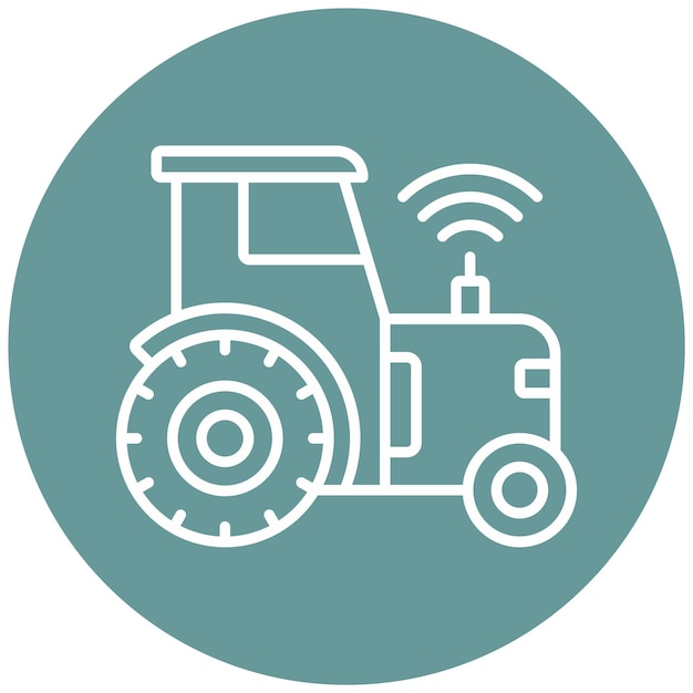 Vector Design Smart Tractor Icon Style