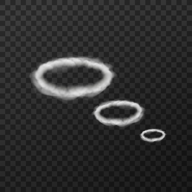 Disegno vettoriale di effetto anello di fumo isolato su sfondo trasparente
