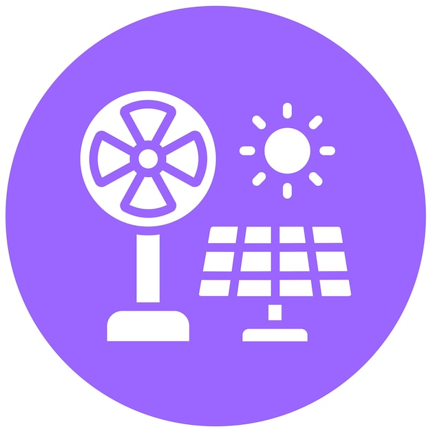 Vector Design Solar fan Icon Style