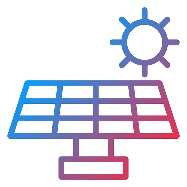 Vettore stile dell'icona del pannello solare a progettazione vettoriale