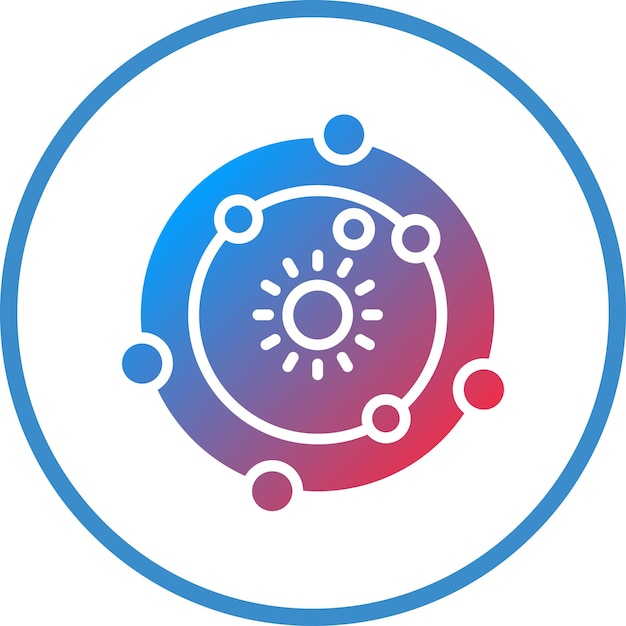 Vector Design Solar System Icon Style