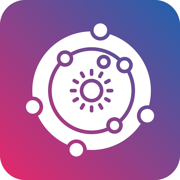 Vector Design Solar System Icon Style