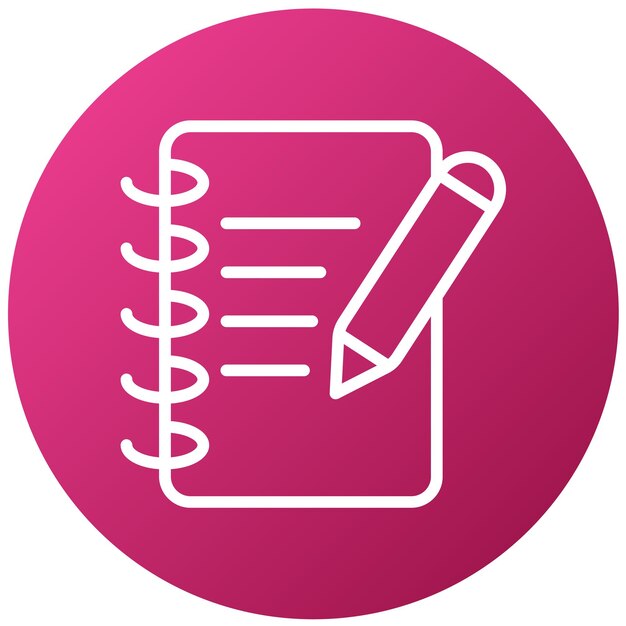 Vector Design Student Notebook Icon Stijl