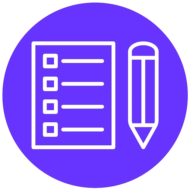 Vector Design Study Quiz Icon Stijl