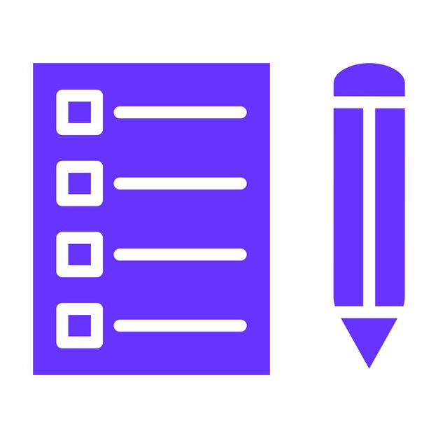 Vector Design Study Quiz Icon Stijl