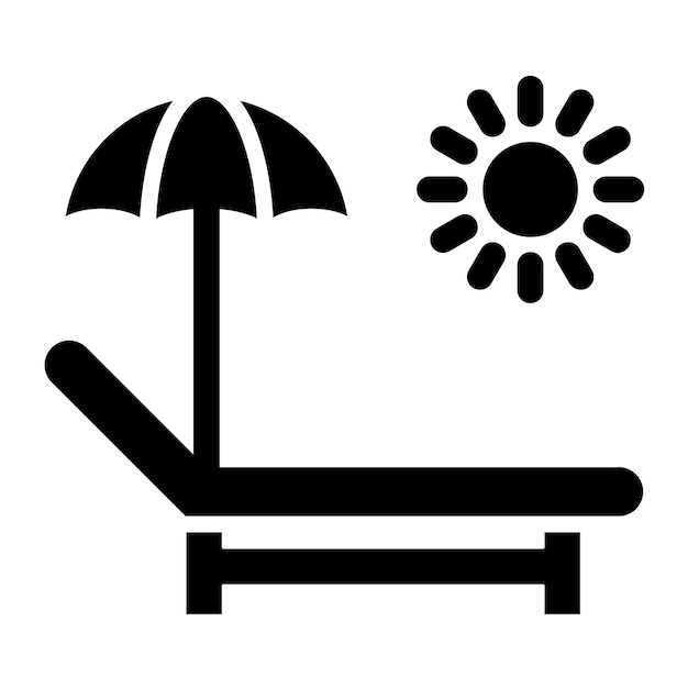 Vector Design Sun Bed Icon Style