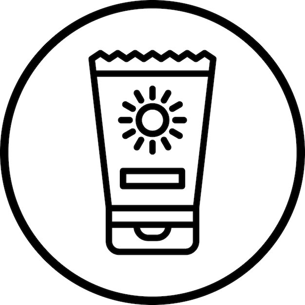 Vettore stile di icona protettore solare a progettazione vettoriale
